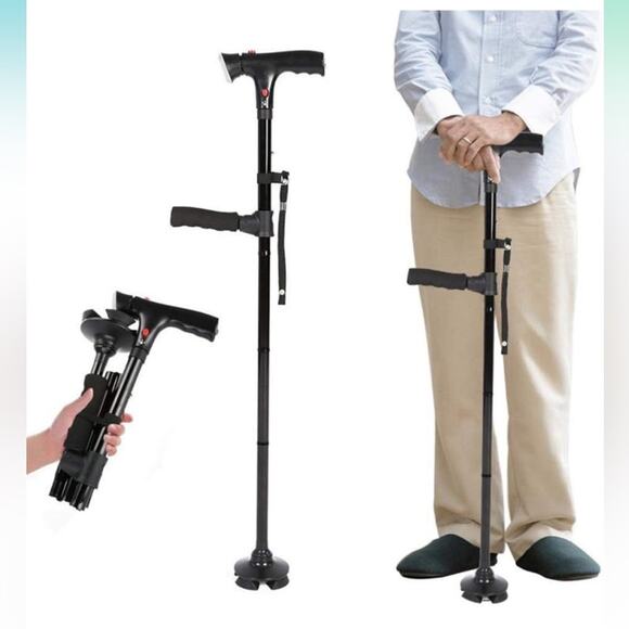 Folding Cane LED Walking Cane for Seniors Light Safety Walking Faith Sticks - Picture 1 of 7